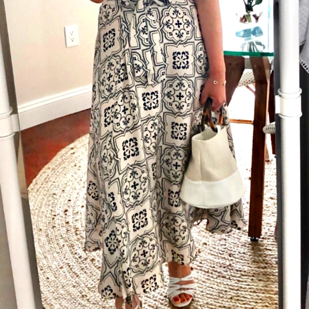 NWT Ann Taylor LOFT Tiled tie waist maxi skirt